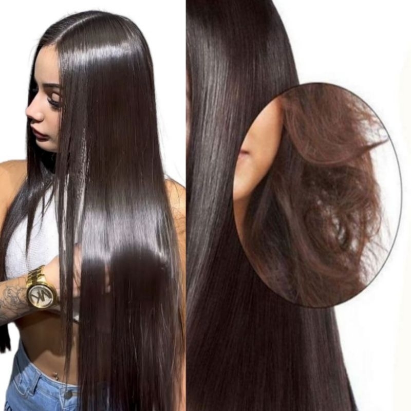 cabelo feminino com fios brilhantes