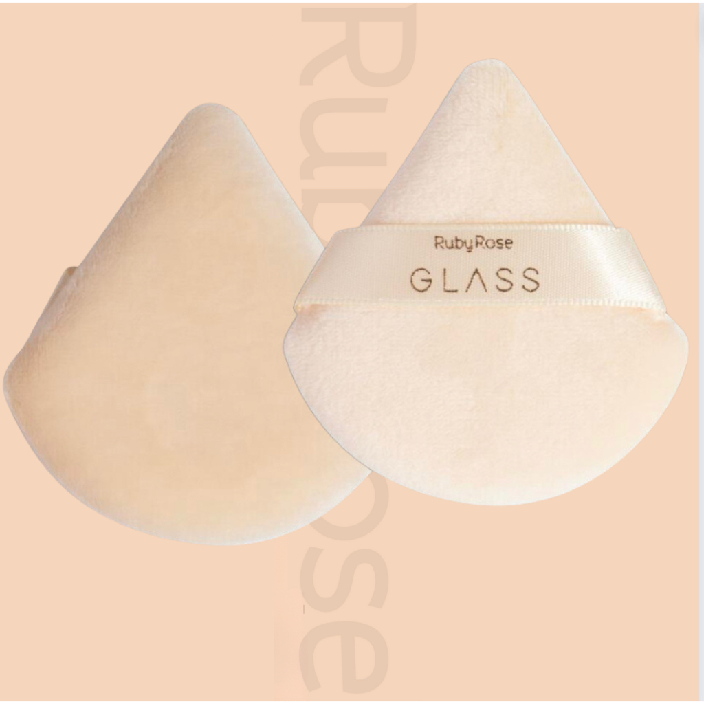 Esponja De Maquiagem para Pó Powder Puff GLASS - By Ruby Rose | Shopee  Brasil