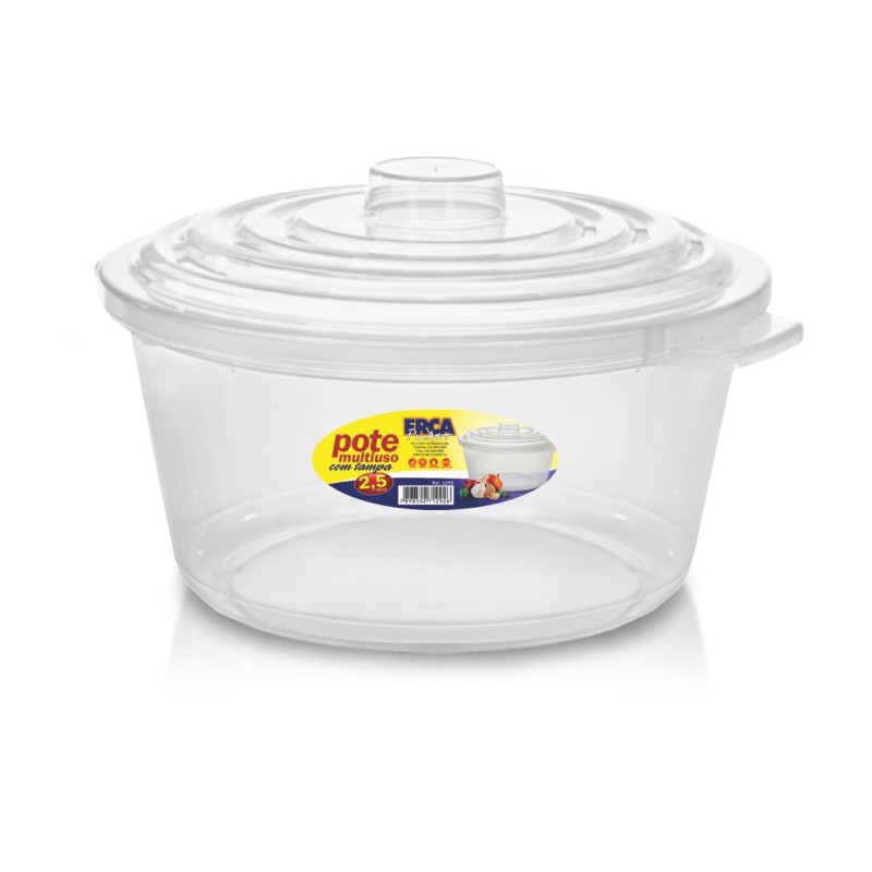 Panela Pote P/ Microondas Multiuso Faz Arroz, Legumes, Pipoca, Etc, 2.5 Litros Pote de Plástico