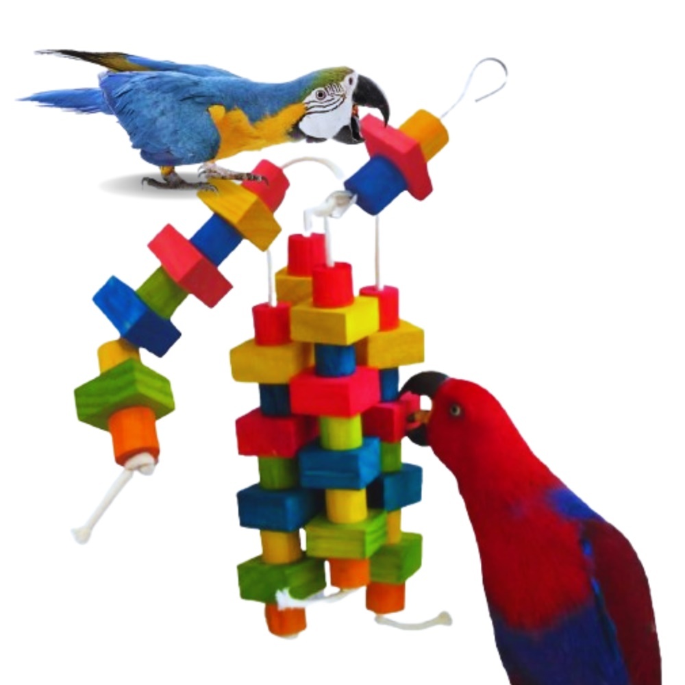 Brinquedo 4 mordedores papagaio arara cacatua aves pássaros