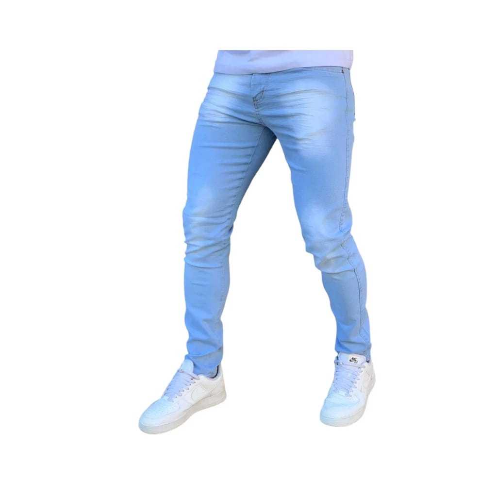 Calça jeans masculina slim clara original linha premium envio imediato promoção