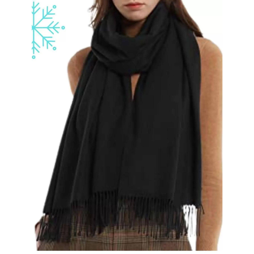 cachecol（grosso） lisa de poliéster com franjas（Cachecol-01） | Shopee Brasil