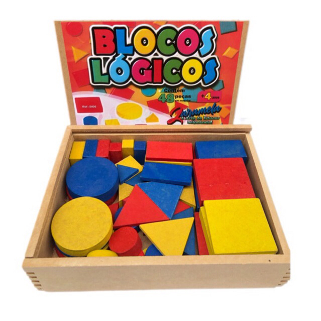 Brinquedo Educativo Pedagógico Blocos Lógicos 48 peças