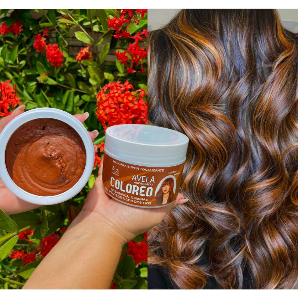 Tonalizante Avelã / Morena Acobreado / Chocolate - Máscara Tonalizante Sem Amônia - Resultado 100% Natural - L&A Cosméticos 300g