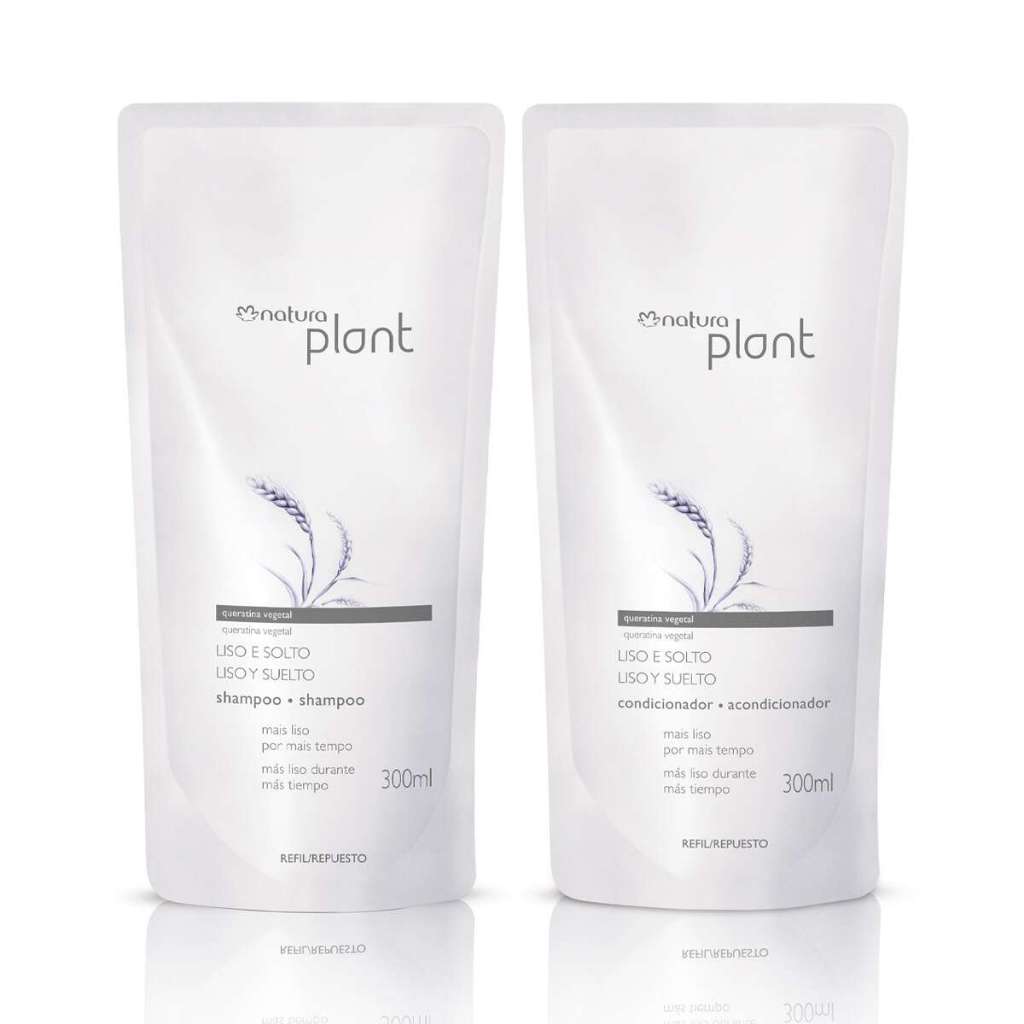 Kit Natura plant liso e solto,refil,shampoo e condicionador Shopee Brasil