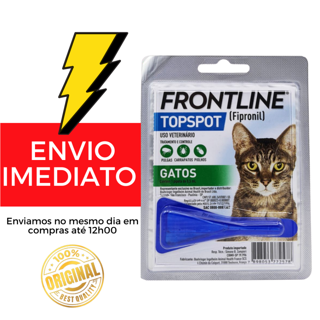 Antipulga e Carrapato p/Gatos Frontline TopSpot 01kg a 10kg 0,5ml