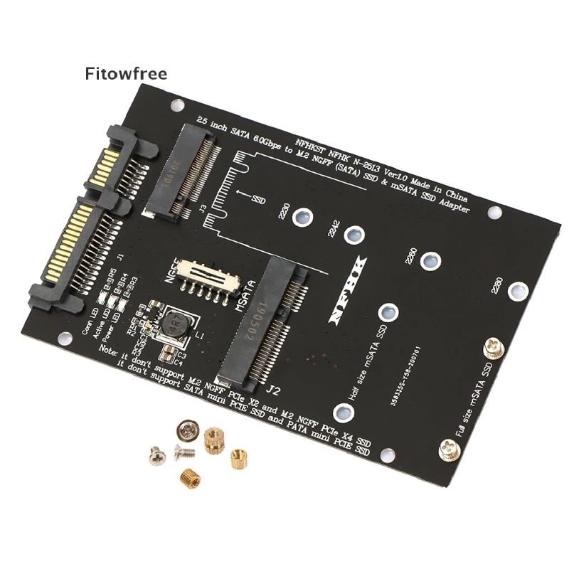 M.2 NGFF MSATA SSD Para SATA 3.0 Placa Conversora 2 Em 1