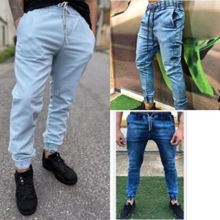 Calça Jogger Masculina Sarja Skinny Preta *