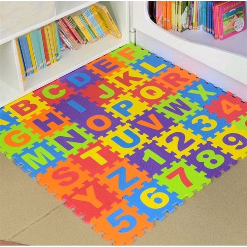 TAPETE EVA EDUCATIVO ABC 36 PÇS ALFABETO NUMÉRICO 14X14 Cm BRINQUEDO ...