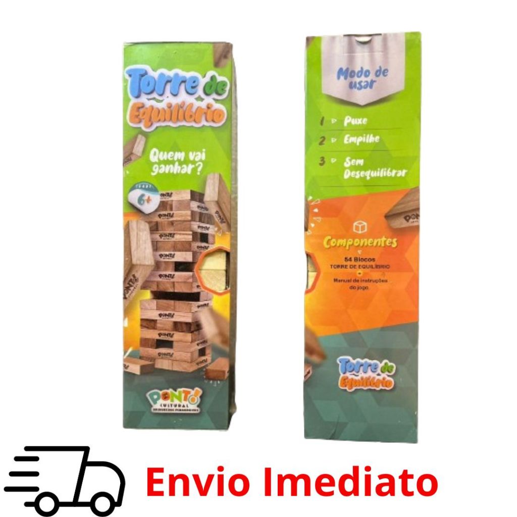 Jogo Jenga (Torre de Equilibrio) De Madeira 54 Peças ( Envio Imediato)