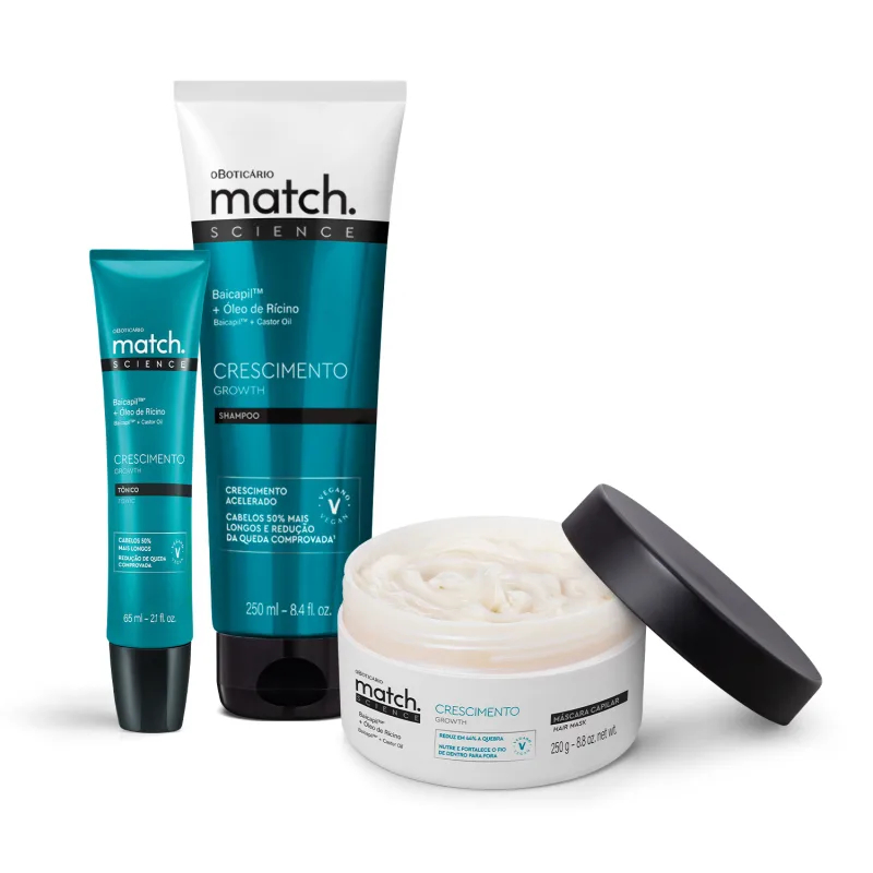 Combo Match Science Crescimento: Shampoo 250ml + Máscara Capilar 250g ...