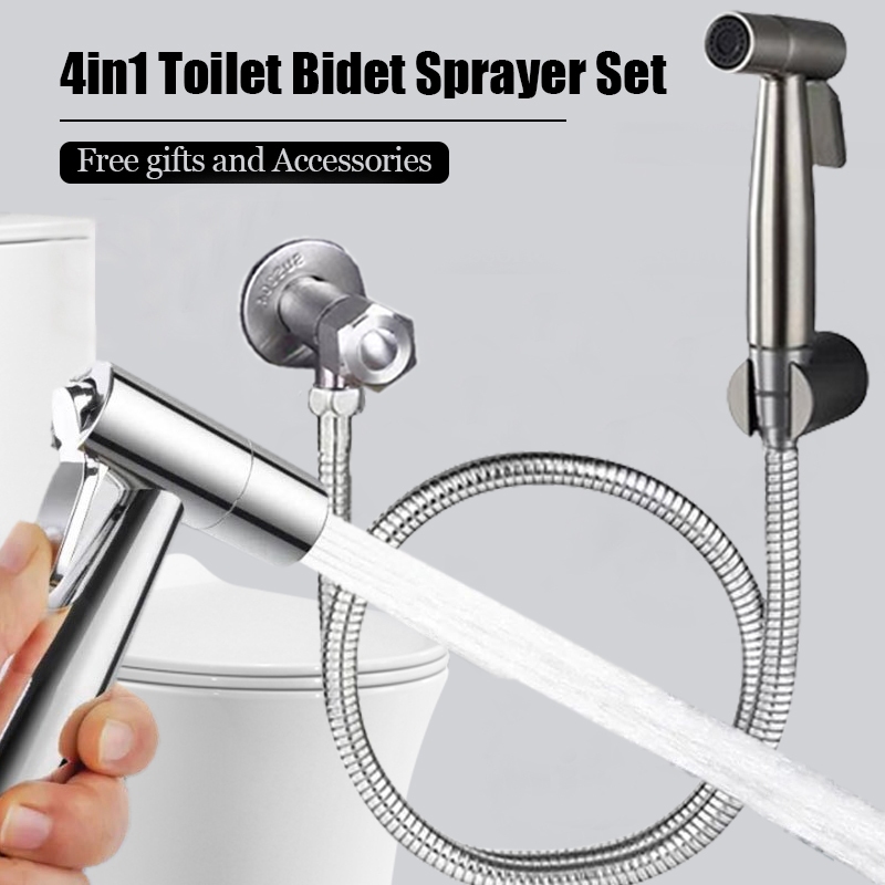 Kit de Ducha Higiênica Para Banheiro Completa Luxo Metal Inox núcleo da válvula de cobre 1,2m Chuveirinho Privada