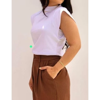 Blusa feminina básica muscle tee gola