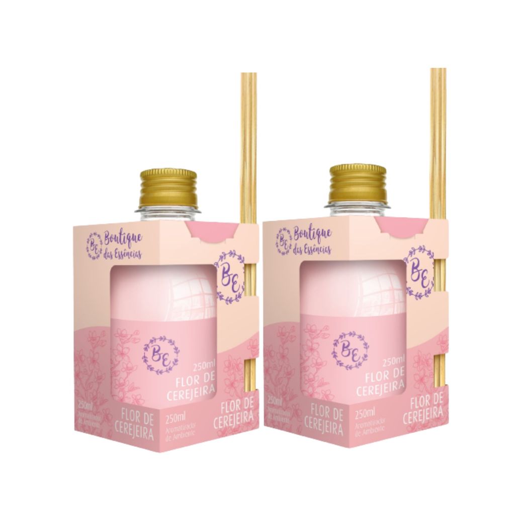 2 Difusor De Ambiente 250ml Boutique Flor De Cerejeira
