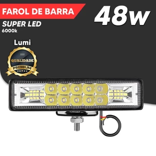 Kit Farol De Barra Linear  16-20 LED 48-72w 12-60V IP65 Branco Frio//ambar em Oferta na Shopee