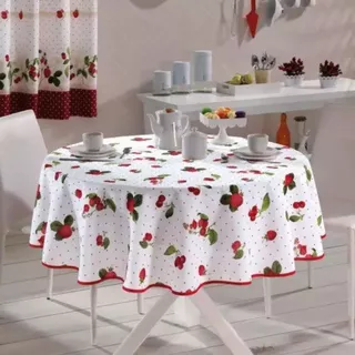 Toalha De Mesa Redonda Limpa Fácil Dohler Clean Athenas 1,60m