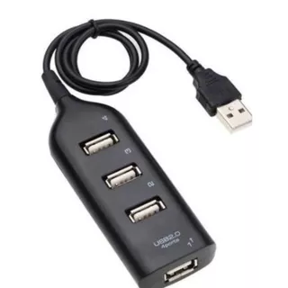 Mini Hub Usb 2.0 Com 4 Portas USB Cabo 0,5m Saída USB Preto ZJY-1M4