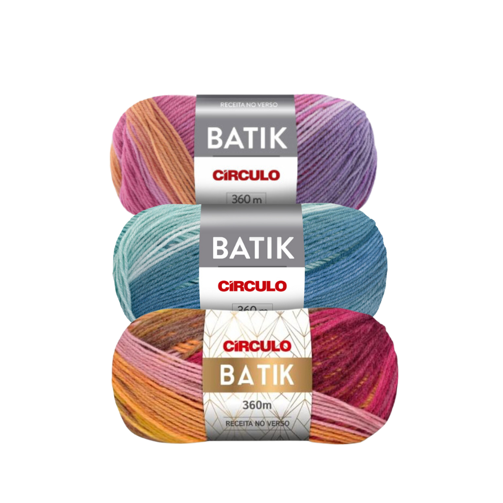 Lã Batik da Círculo para Crochê e Tricô 360m 100g Várias Cores | Shopee ...
