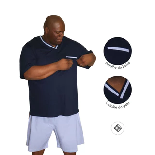 PIJAMA MASCULINO ADULTO PLUS SIZE 100% ALGODÃO SHORT TRICOLINE