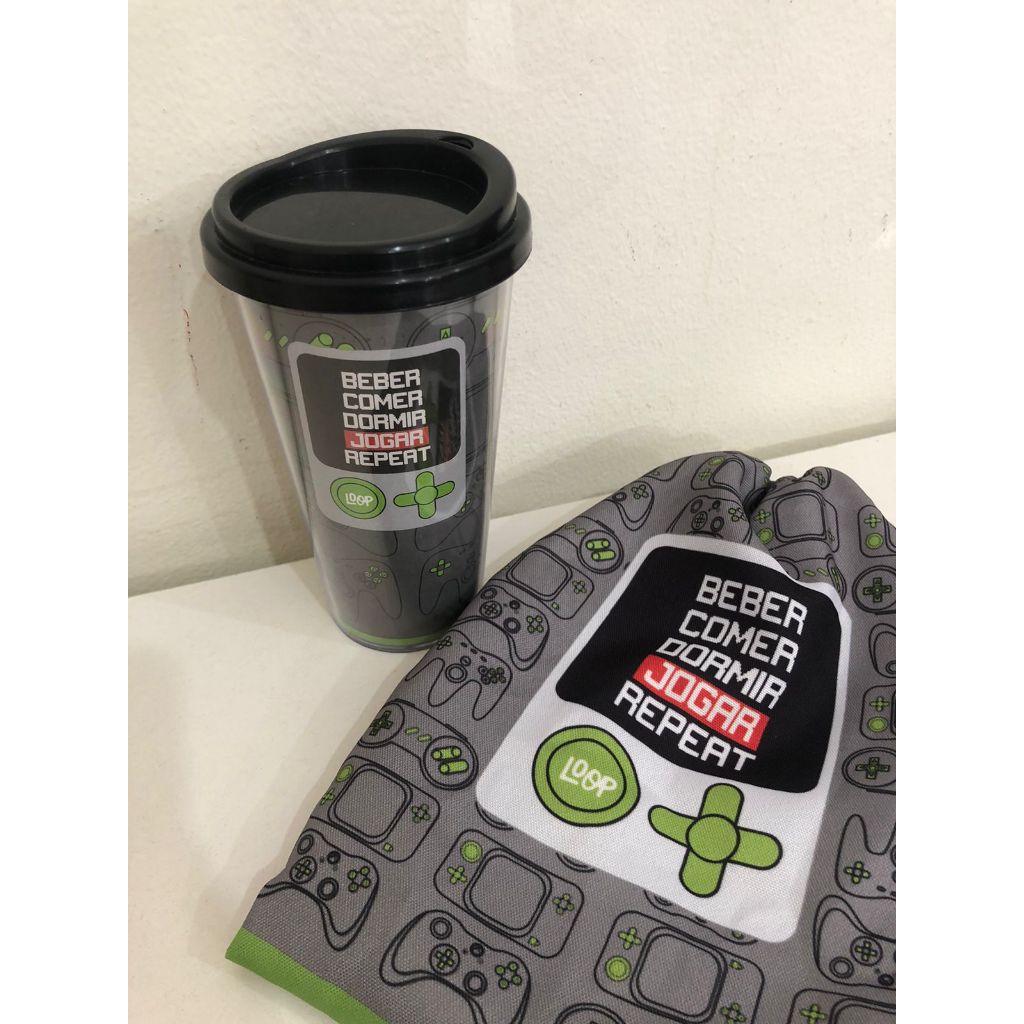 Copo Viagem Game Jogos Café Chá Água Suco Escola Trabalho Lazer Internet Online