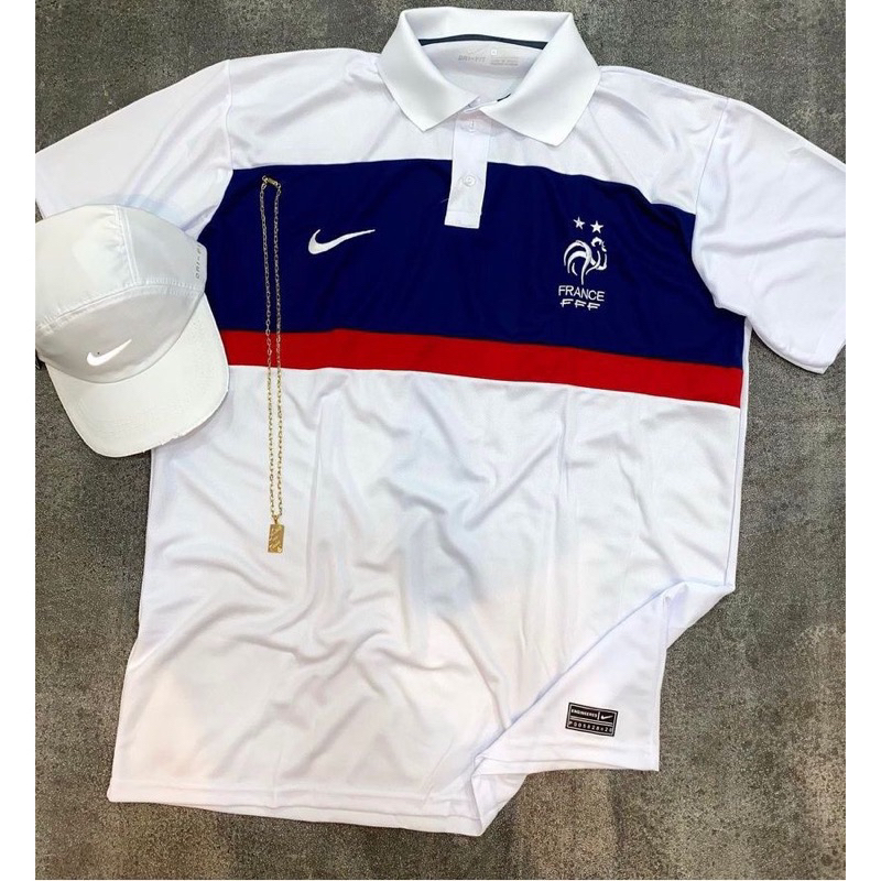 Camisa Da Seleção França Uniforme Reserva Branca POLO