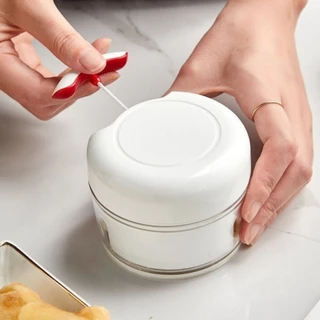 Triturador Manual de Alho Alimentos 2 Lâminas Processador Manual Legumes Frutas Cebola