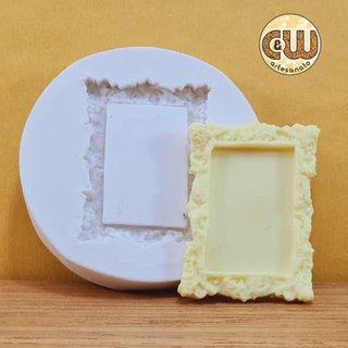 Molde Silicone Moldura / Quadro - Decoração, Confeitaria e Artesanato – Biscuit - Festa