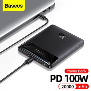 Power Bank Carregador Portátil Original Baseus com Carregamento Rápido, Display Digital, Bateria Externa para Laptop, Celular, 100W, PD, 20000mAh C/ NF Envio Imediato - Pronta Entrega
