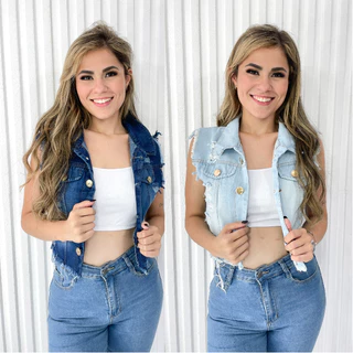Kit 2 Coletes Feminino Jeans Escuro e Claro Promoção