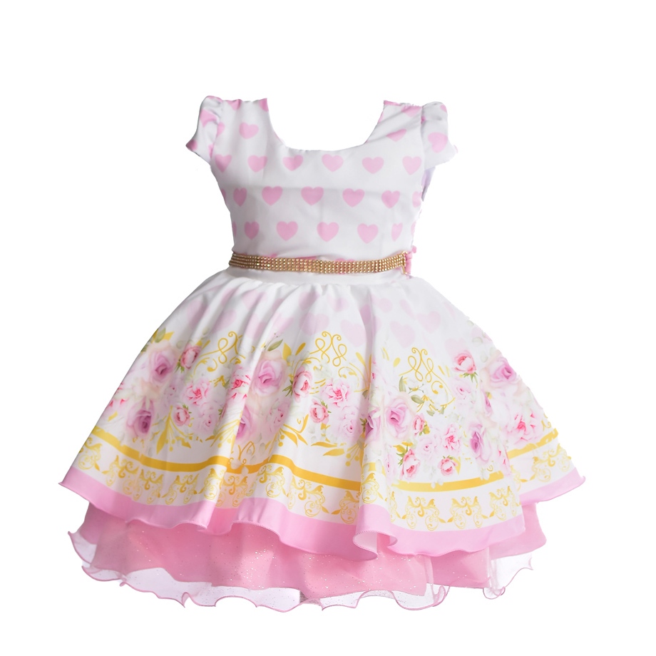 VESTIDO INFANTIL FESTA MENINA FLORAL JARDIM ENCANTADO