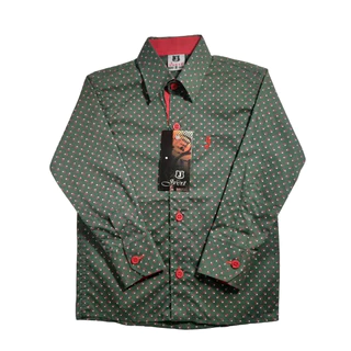 Camisa Social Infantil para Menino - Design de Pontinhos, Elegante e Confortável!