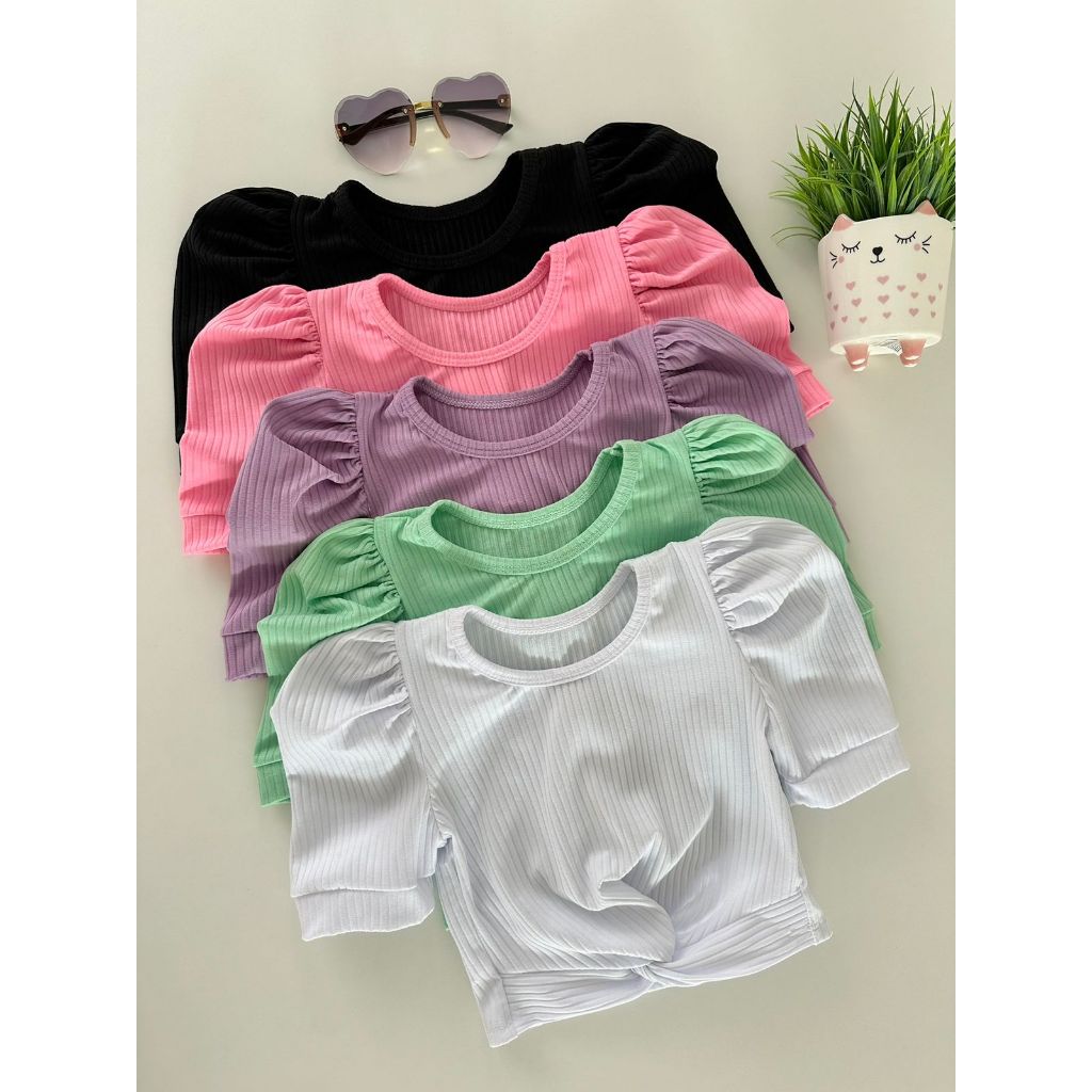 Blusa Croped Infantil Menina Mini Diva Blogueirinha Manga Curta Feminina De Luxo Shopee Brasil 9022