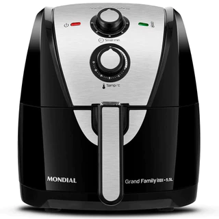 Fritadeira Elétrica Air Fryer Mondial Grand Family 5,5L AF-55I Preto/Inox