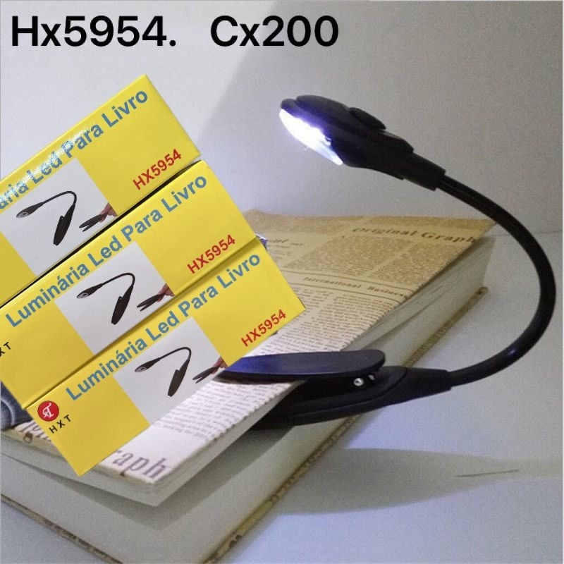 Lanterna Led Para Livro Luminária Leitura Ajustável Sem Fio 5954