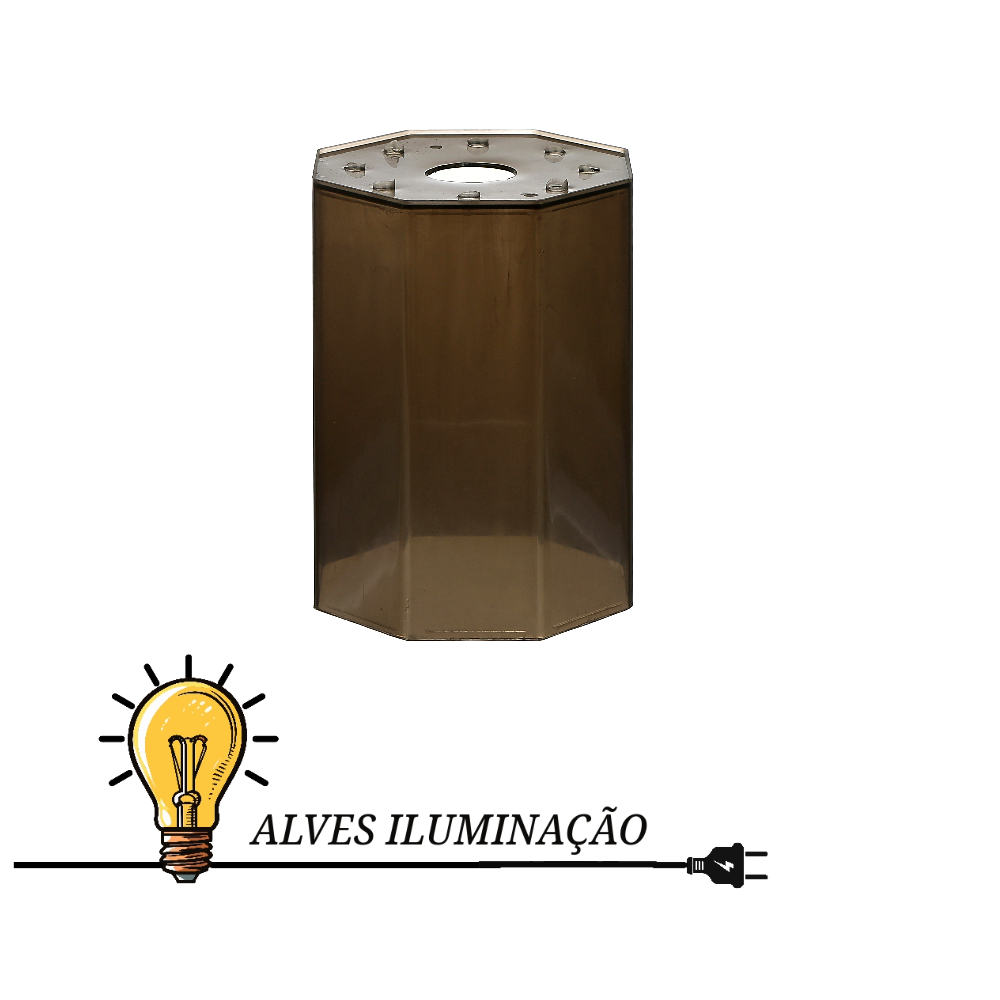 Cupula Termoplática Octavada para Abajur Pendentes e Luminarias