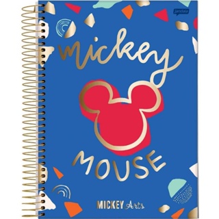 Caderno Mickey Arts 10 matérias universitário 160 folhas