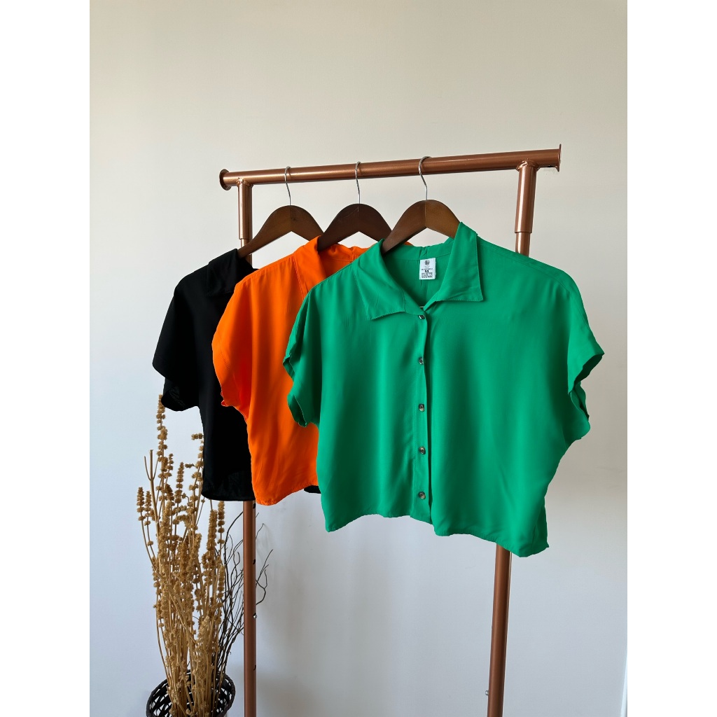 Blusa Camisa Manga Botões Tecido Viscose Verão Fresquinha