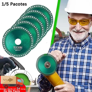 Disco de corte diamantado 6 em 1 de 100 mm 3pcs Lâmina de serra multifuncional para corte de composto Lâmina de serra para corte de cerâmica Lâmina de corte de vidro para corte de azulejo Mármore Ardósia Tubo de PVC Madeira Verde