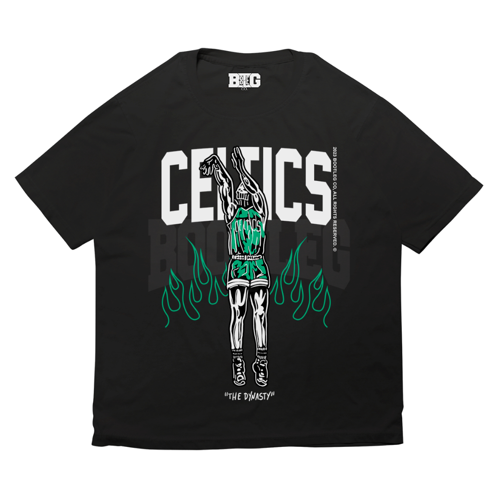 Camisa Básica Celtics Team NBA Caveira "The Dinasty" Arte Dinastia Unissex Bootleg