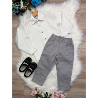 Conjunto Roupa De Casamento Menino Pajem Cinza 1 ao 16 C001 - Pó-Pô-Pano