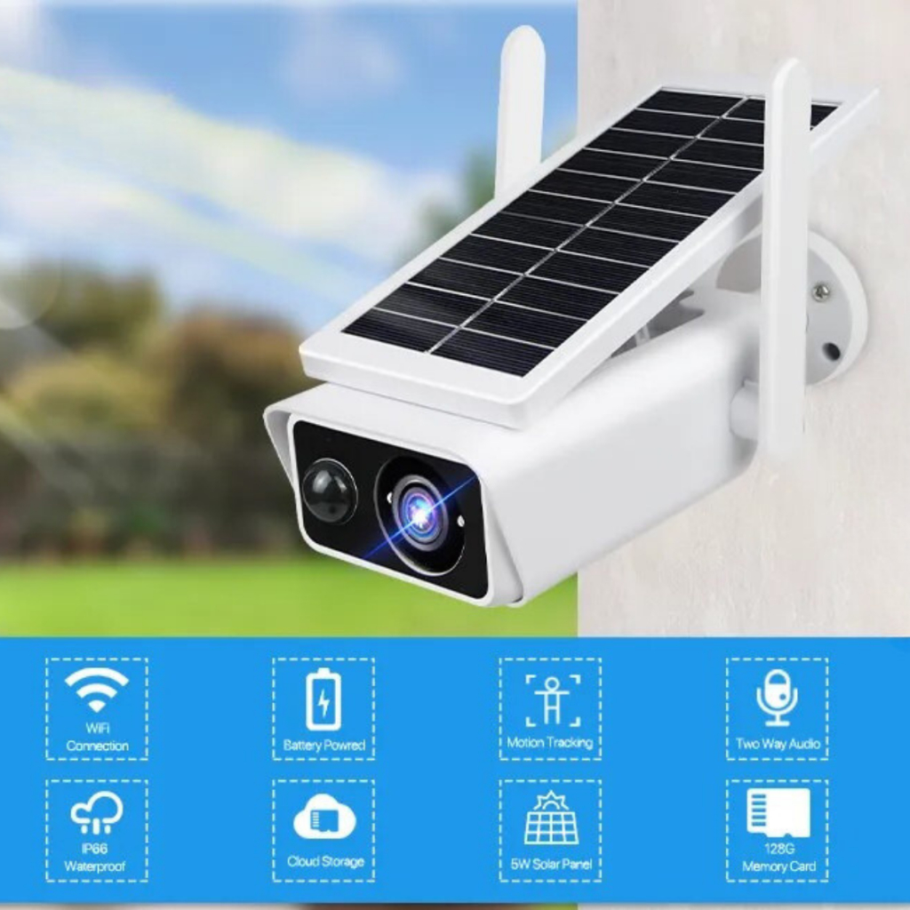 Câmera Solar Vigilância De Segurança Noturna Alimentado À Bateria Wi-fi ...