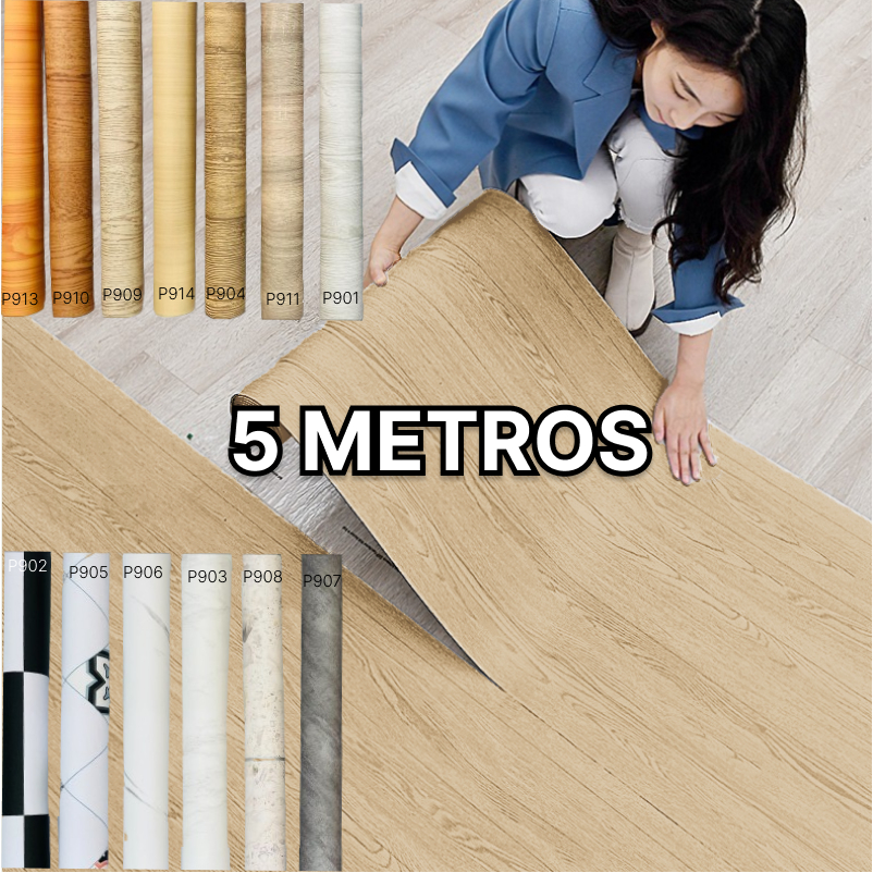 Adesivo Para Piso Vinilico Autocolante 5mx61cm Varios Modelos Lindos, Proprio Para Chão De Quarto, Cozinha, Sala, Banheiro, Sala De Estar, Piso Em Rolo