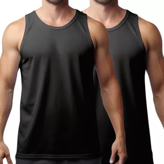KIT 2 Camiseta Regata Preta Dri Fit Masculina Academia Treino Sport Corrida Dry Fit