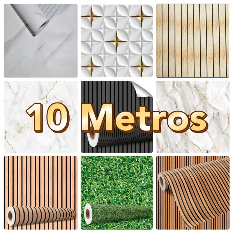 Papel de Parede Modelo 3D 10 METROS x 45CM Adesivo Autocolante para Sala, Quarto