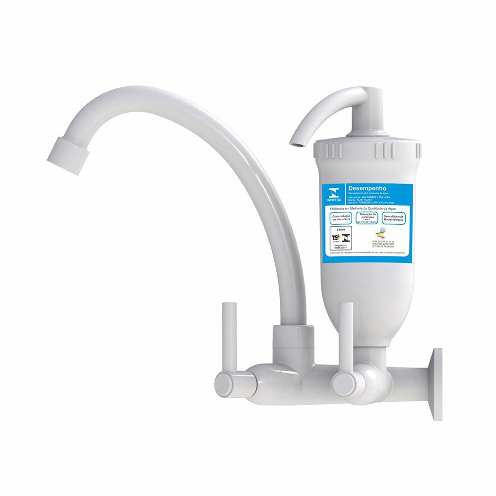 Torneira Com Filtro de Parede 1/4 De Volta 2167 C70 Full Branca Abs