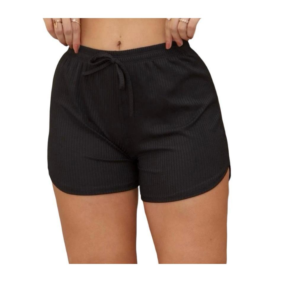 SHORT CURTO FEMININO MALHA CANELADA VARIAS CORES TENDENCIA VERAO 2024 ...