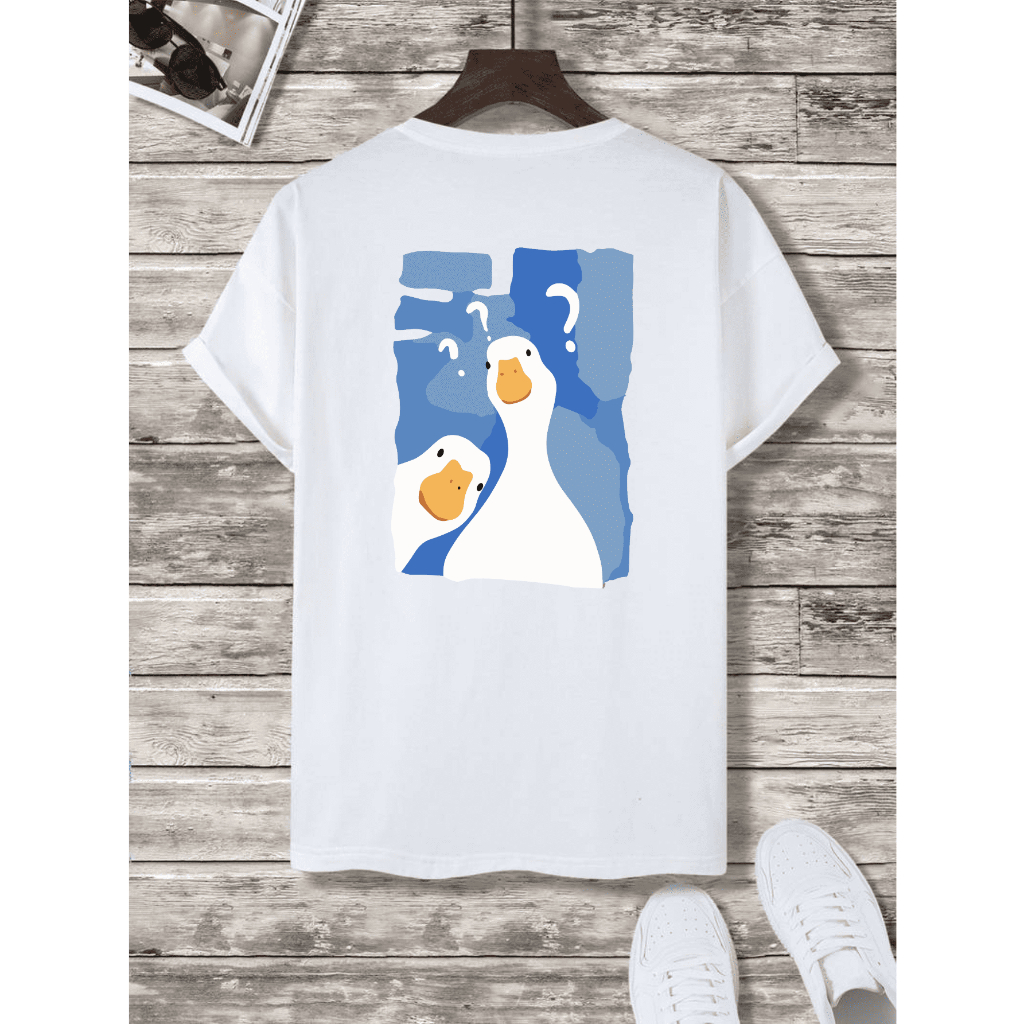 Camiseta Masculina Feminina Camisa Estampa Engraçada Dois Patos Confusos Algodão