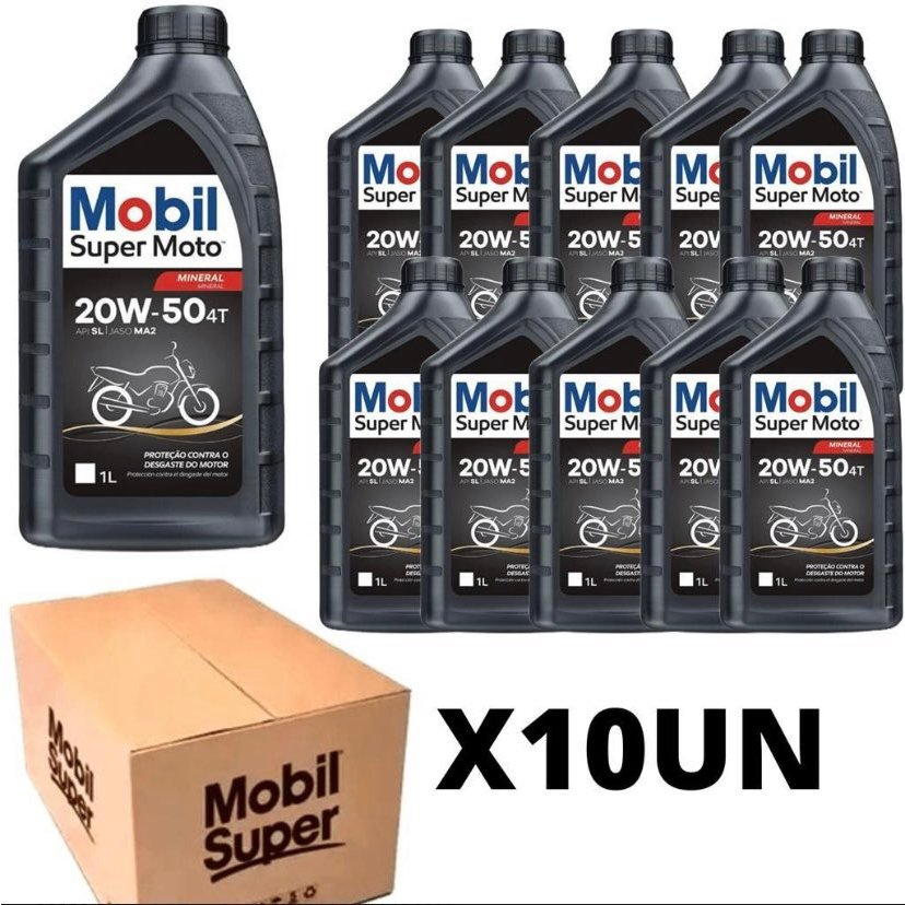 Óleo Mobil Super Moto 4t 20w-50 (kit Com 10 Unidades)