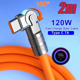 Cabo de Carregamento Silicone líquido USB Tipo C Super Rápido 120W