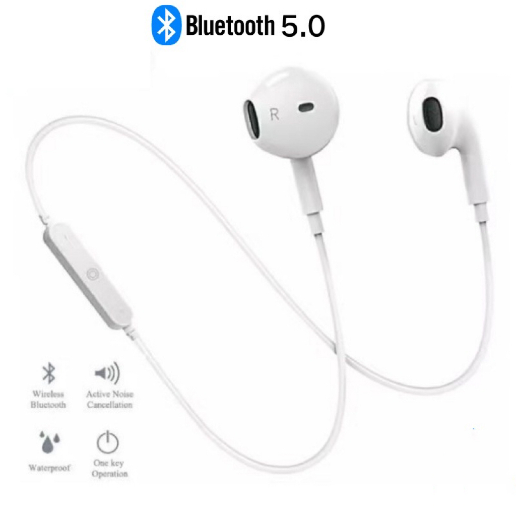 fone de ouvido bluetooth 4.1 sem fio intra-auricular esportivo headset branco